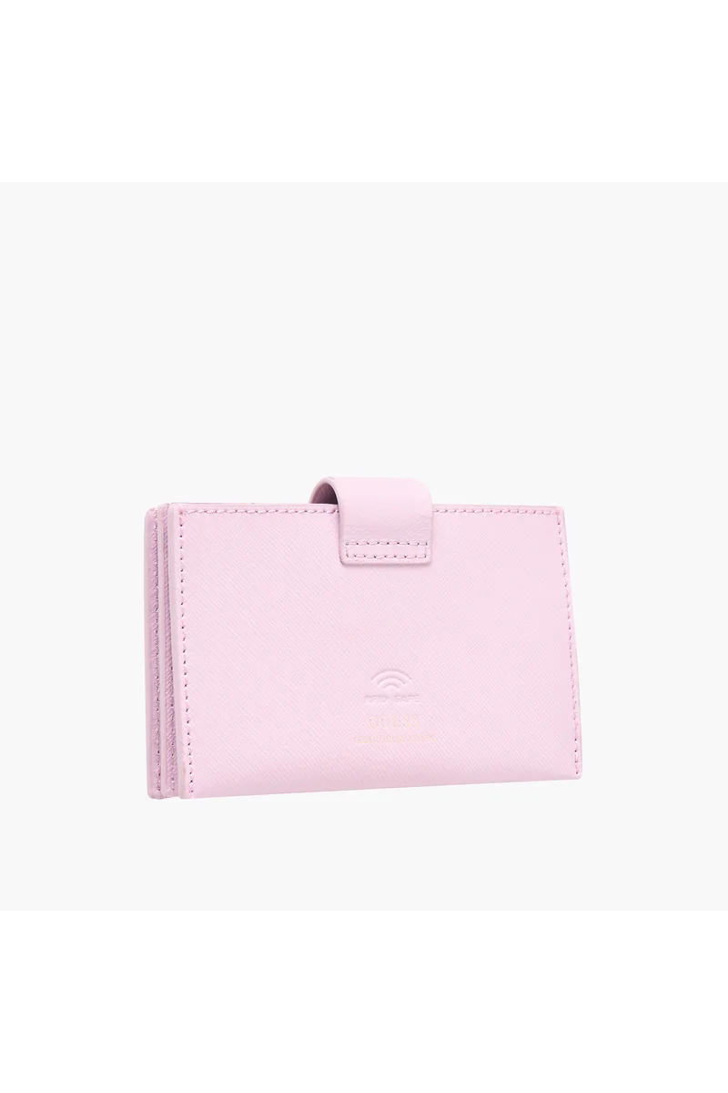 GUESS Miriam Textured Card Holder with Button Closure